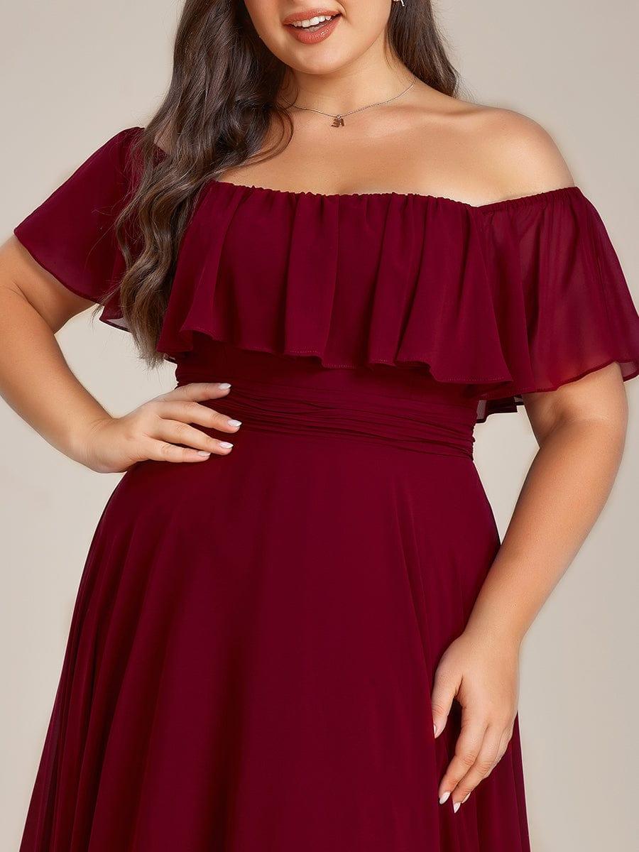 Chiffon Off-The-Shoulder High Low Bridesmaid Dress(Final Sale) - Image 22