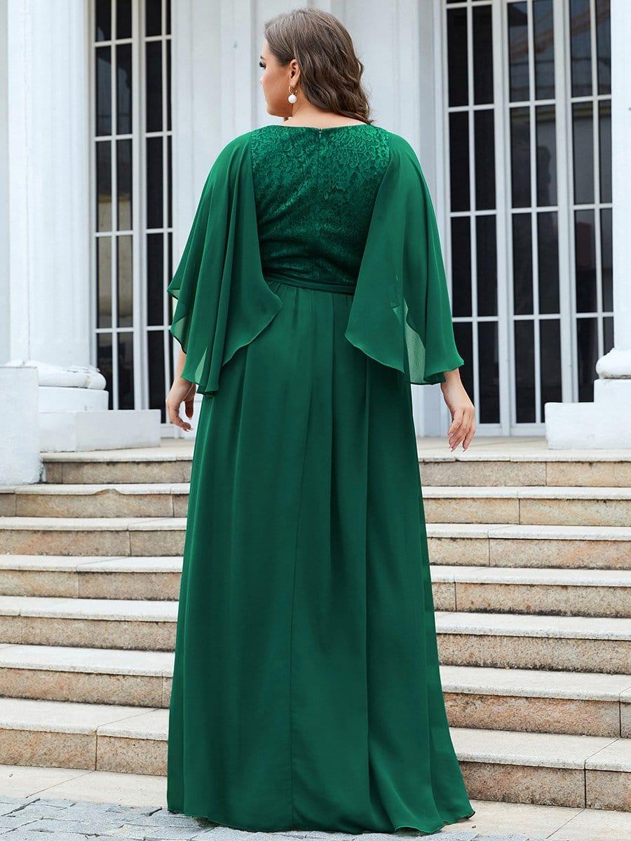 Elegant Deep V Neck Chiffon Maxi Evening Dress - Image 32