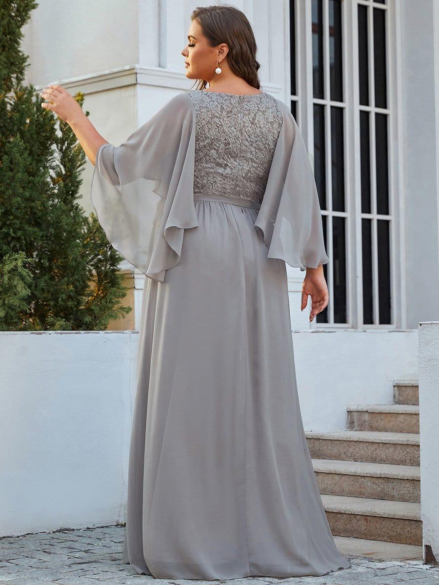 Elegant Deep V Neck Chiffon Maxi Evening Dress - Image 7