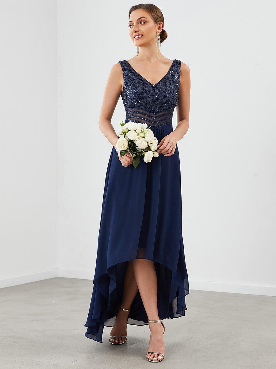 Sexy High-Low Maxi Chiffon Evening Dresses with Sequin(Final Sale) - Image 16