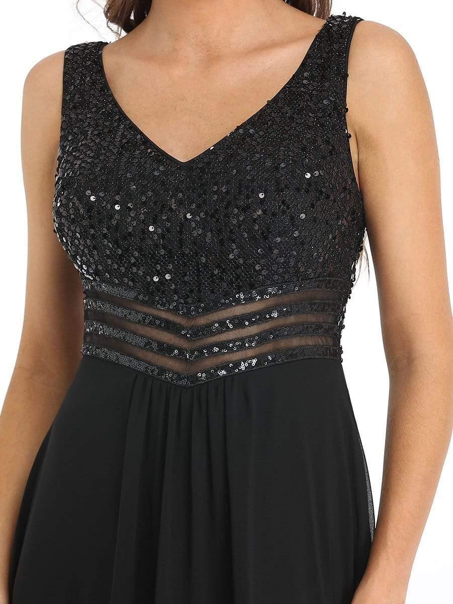 Sexy High-Low Maxi Chiffon Evening Dresses with Sequin(Final Sale) - Image 5