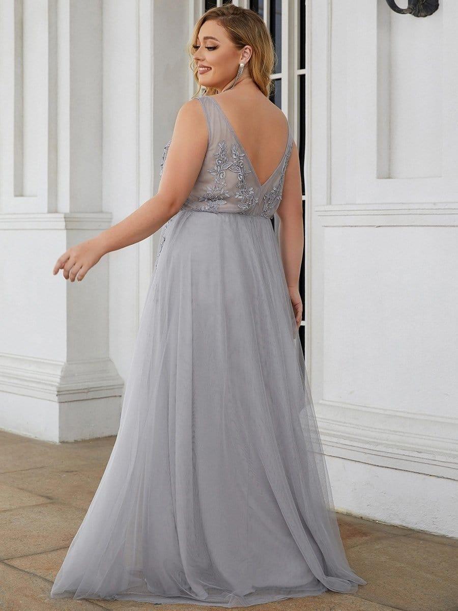 Elegant Sleeveless Applique Flowy Tulle Evening Dress(Final Sale) - Image 14