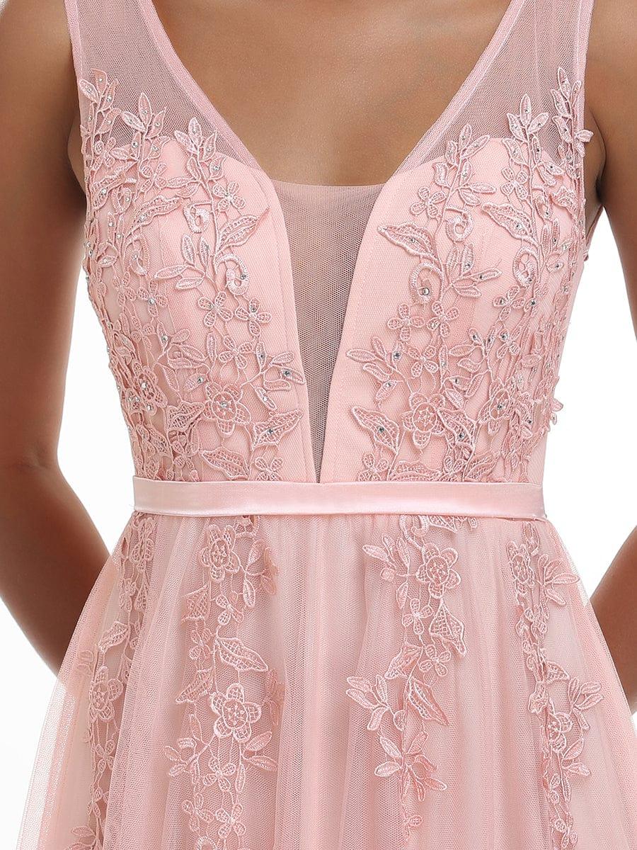 Elegant Sleeveless Applique Flowy Tulle Evening Dress(Final Sale) - Image 18