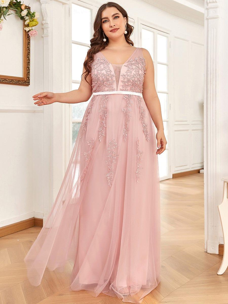 Elegant Sleeveless Applique Flowy Tulle Evening Dress(Final Sale) - Image 20