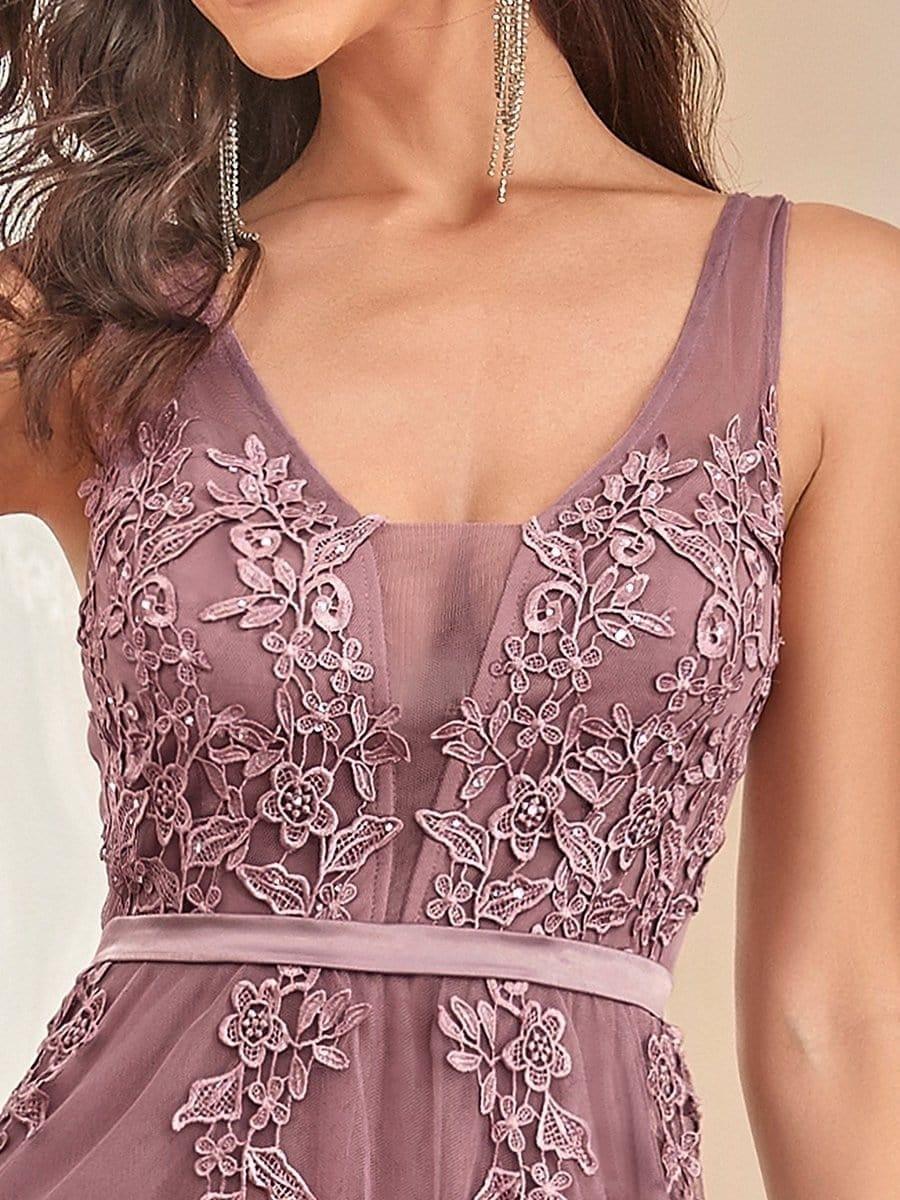 Elegant Sleeveless Applique Flowy Tulle Evening Dress(Final Sale) - Image 25