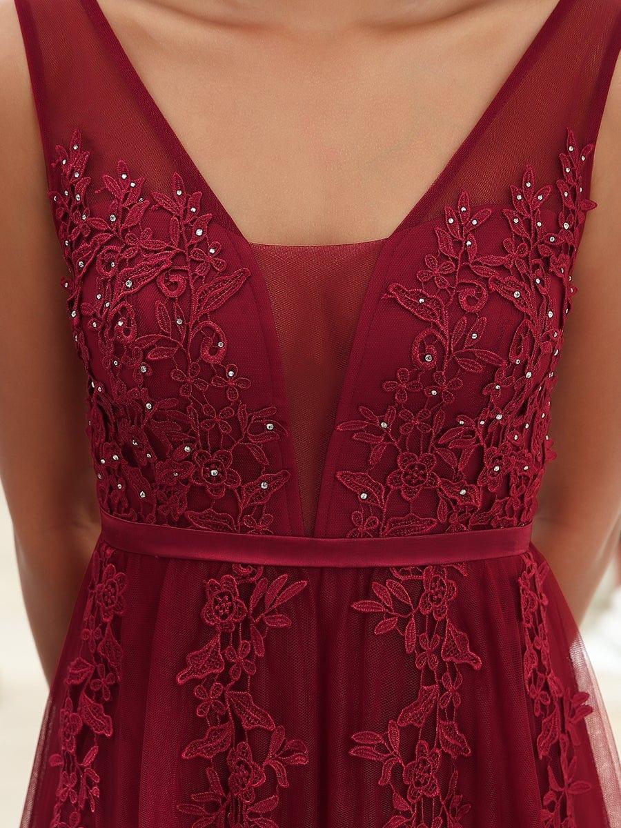Elegant Sleeveless Applique Flowy Tulle Evening Dress(Final Sale) - Image 32