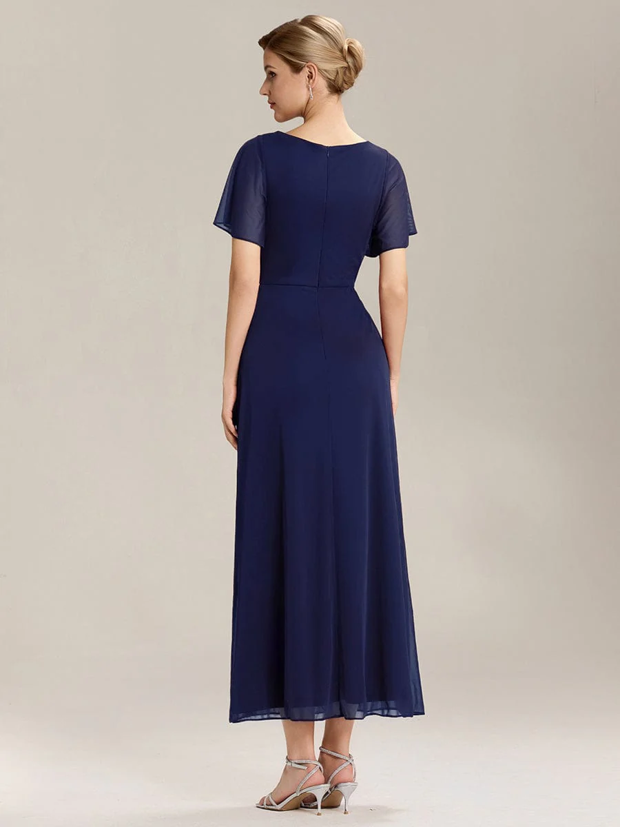 ever MARIEL|Rhinestone Embellished Chiffon Ruffle Sleeve Mother of the Bride Dress - Image 22