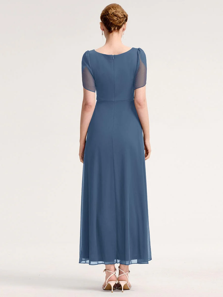 ever NOAH|Rhinestone Embellished Chiffon Ruffle Sleeve Mother of the Bride Dress - Image 12