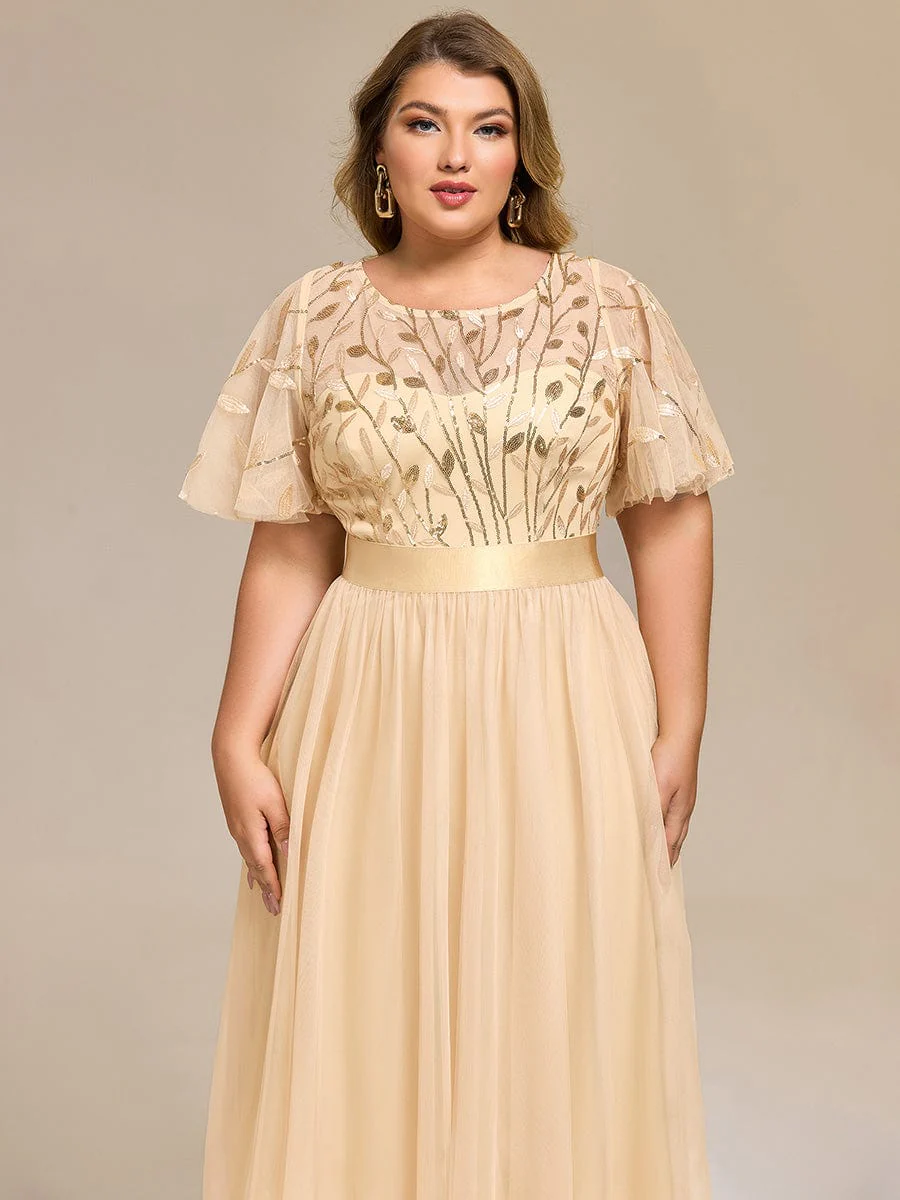 ever TAYLOR|Designer Sequin Leaf Midi Wedding Guest Dress - Image 65