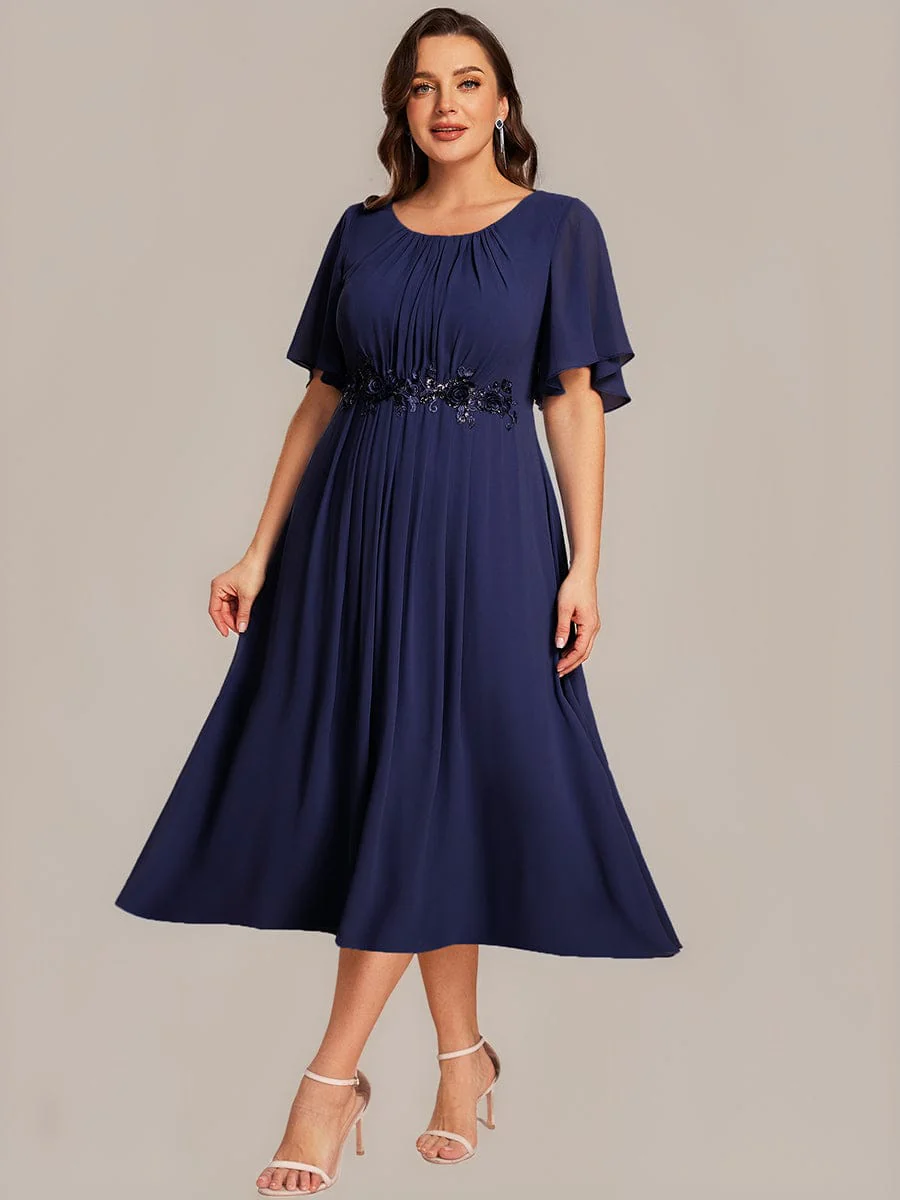ever PORTIA|Applique Chiffon Ruffle Sleeve Evening Dress - Image 38
