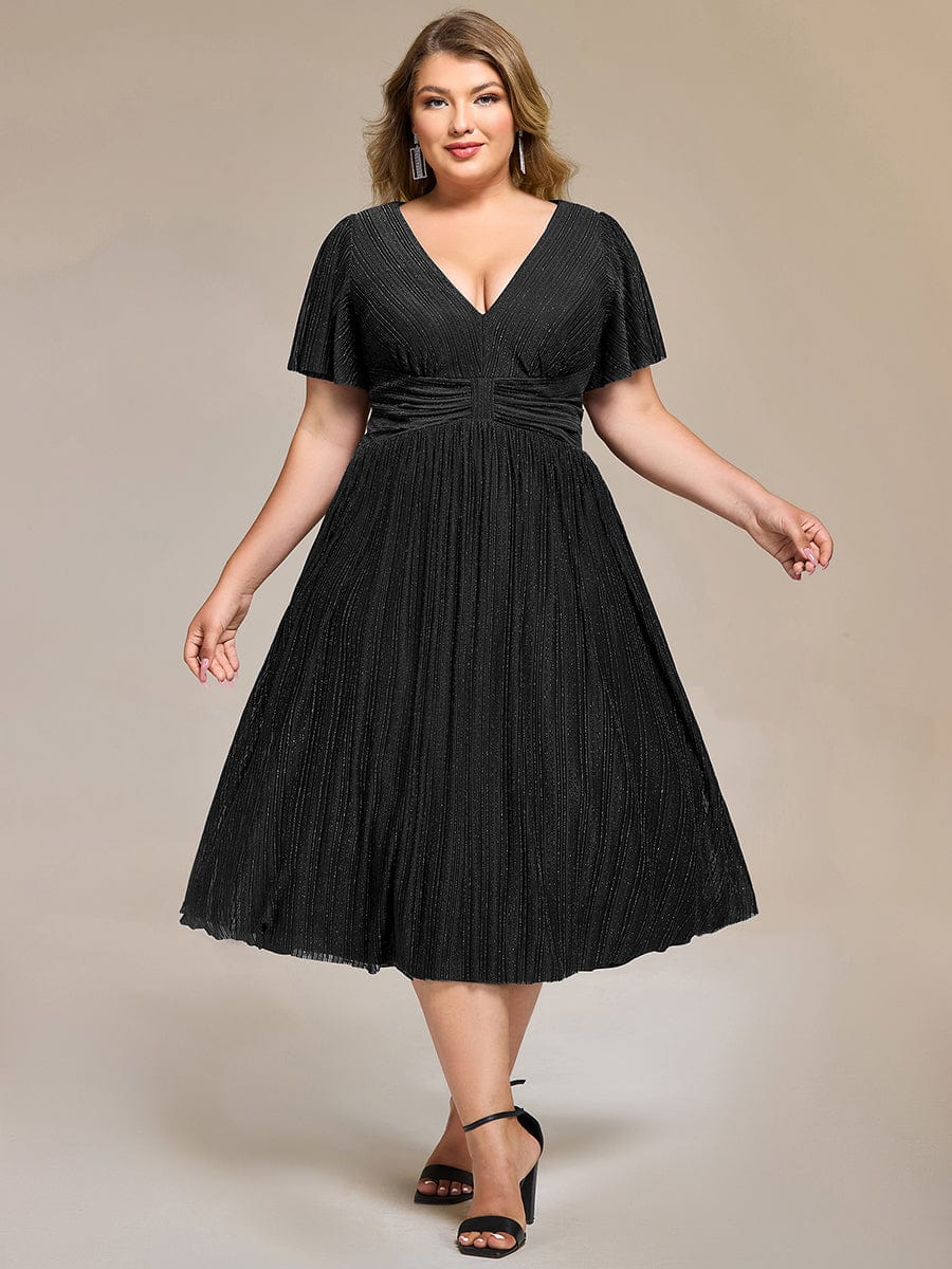 ever QUINN|Glittery Midi Evening Dress - Image 5