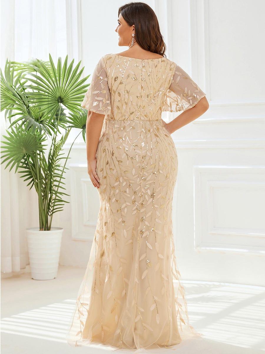 ever DIONE|Gorgeous V Neck Leaf-Sequined Fishtail Mother of the Bride Dress(Final Sale) - Image 16