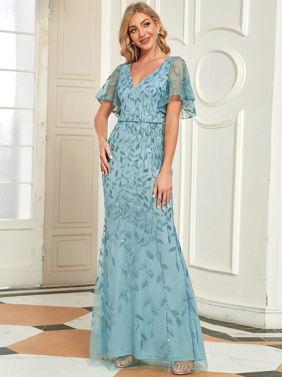 ever DIONE|Gorgeous V Neck Leaf-Sequined Fishtail Mother of the Bride Dress(Final Sale) - Image 25