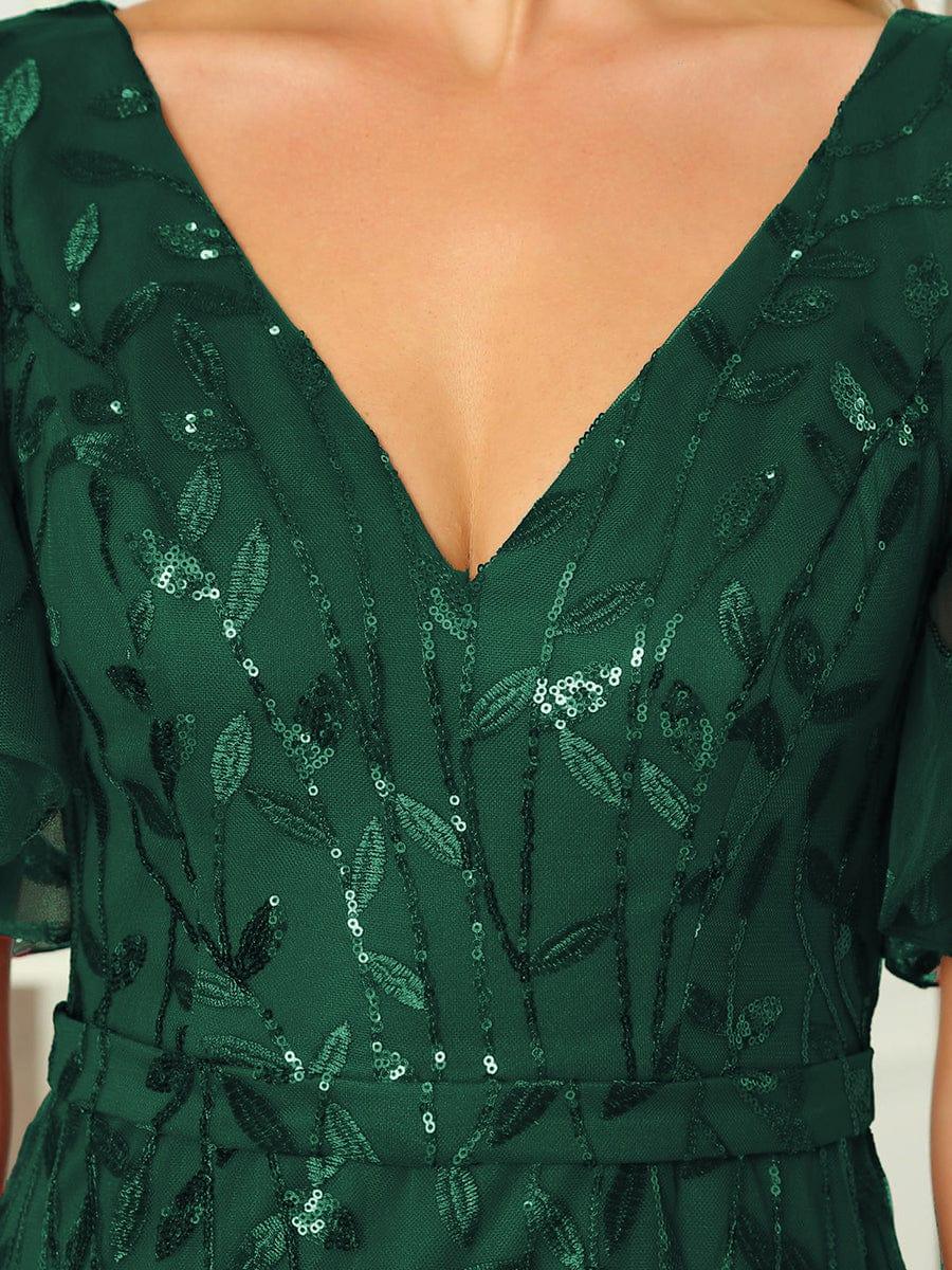 ever DIONE|Gorgeous V Neck Leaf-Sequined Fishtail Mother of the Bride Dress(Final Sale) - Image 6