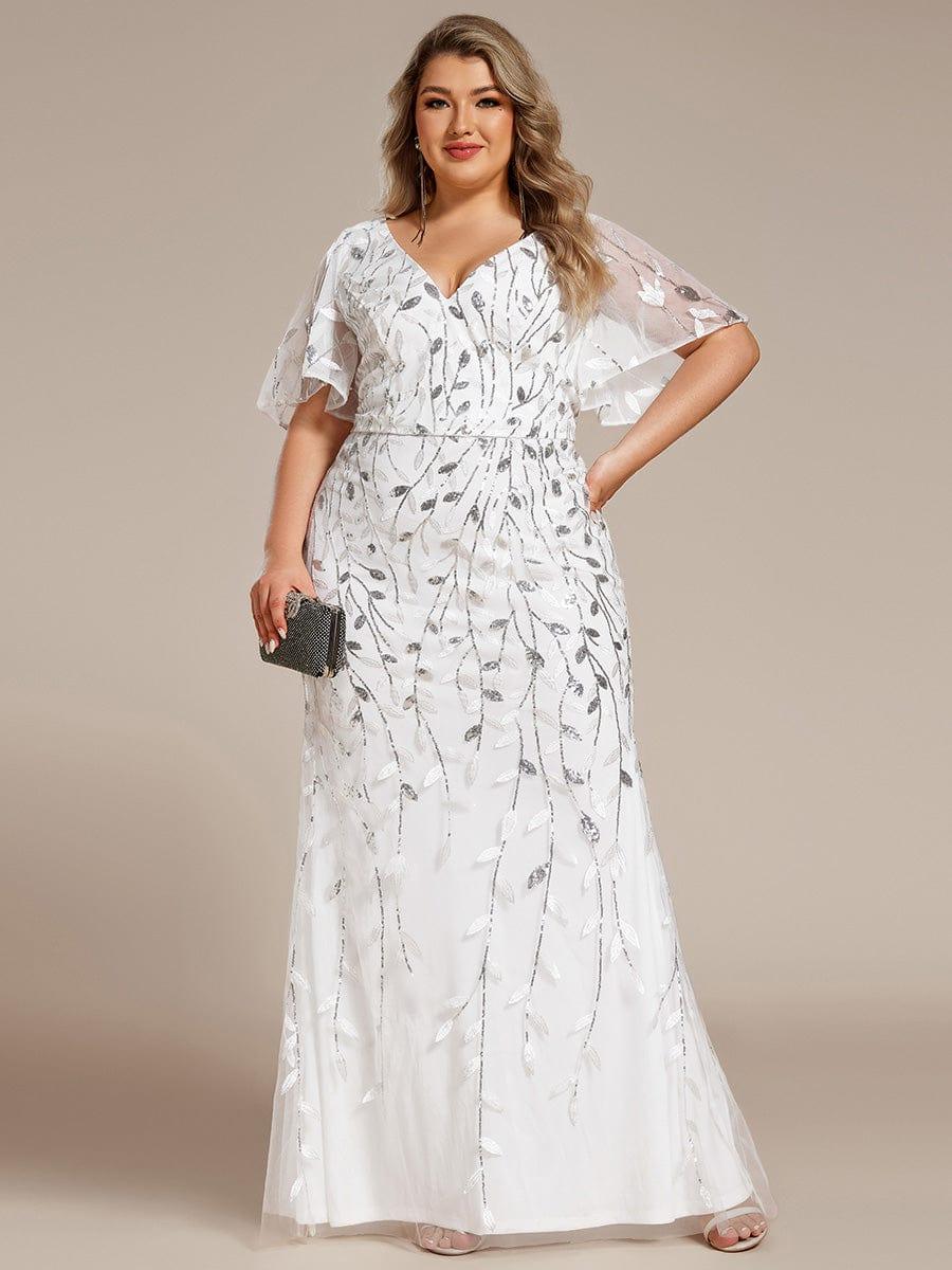 ever DIONE|Gorgeous V Neck Leaf-Sequined Fishtail Mother of the Bride Dress(Final Sale) - Image 73