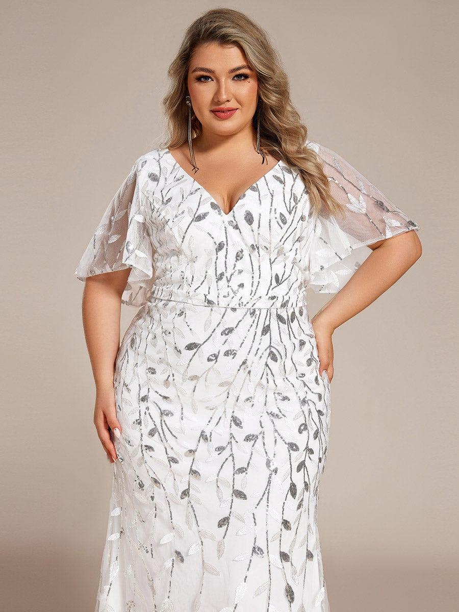 ever DIONE|Gorgeous V Neck Leaf-Sequined Fishtail Mother of the Bride Dress(Final Sale) - Image 75