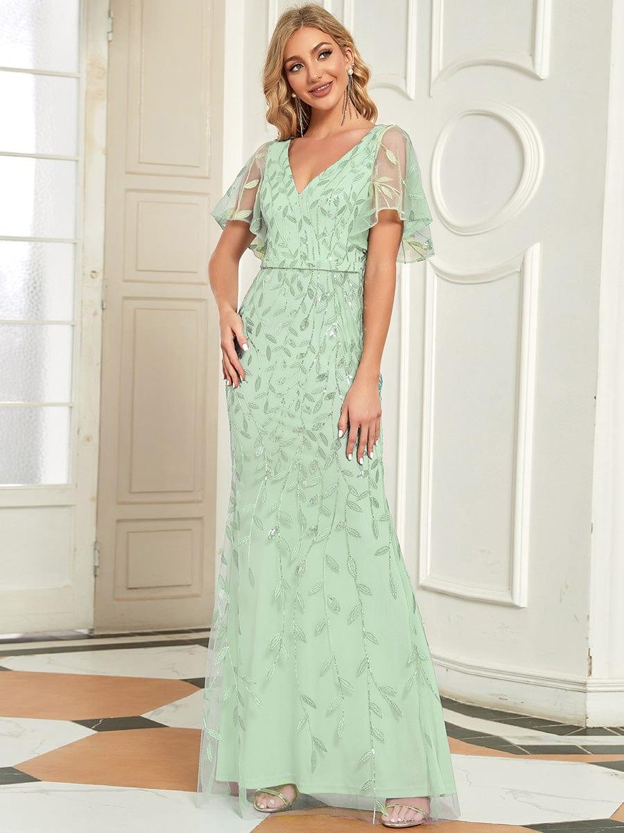 ever DIONE|Gorgeous V Neck Leaf-Sequined Fishtail Mother of the Bride Dress(Final Sale) - Image 87