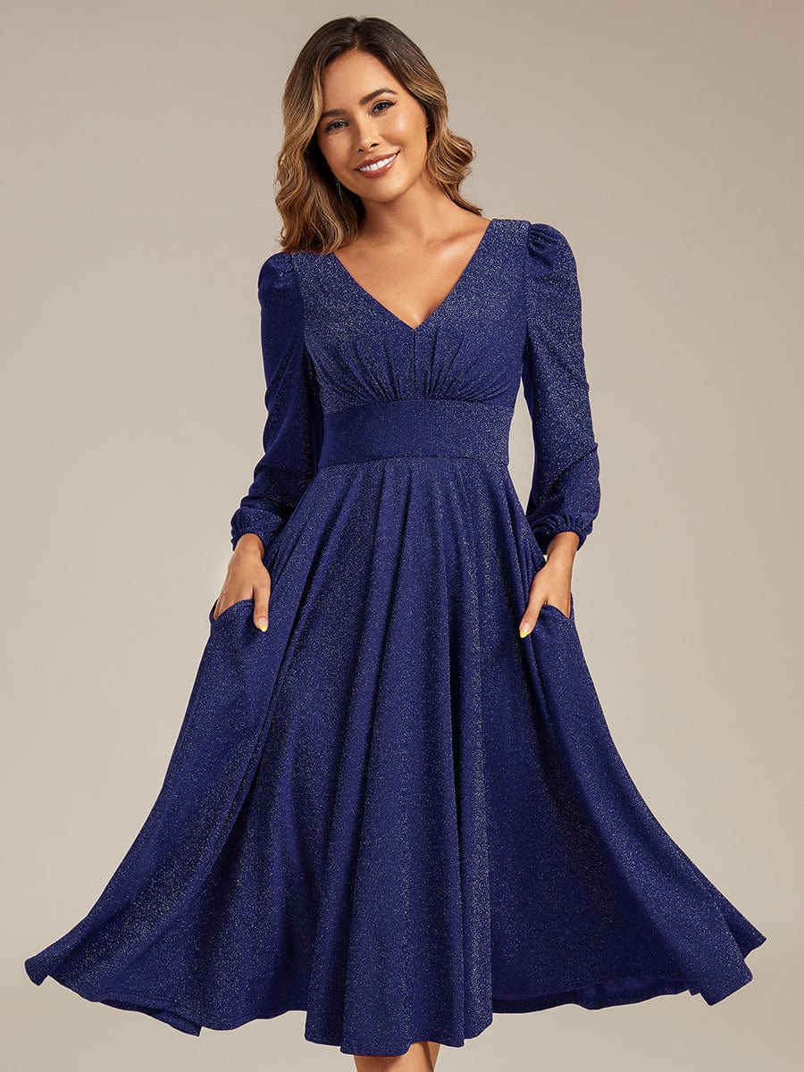 ever GREER|Long Lantern Sleeve Midi Guest Dress - Image 3