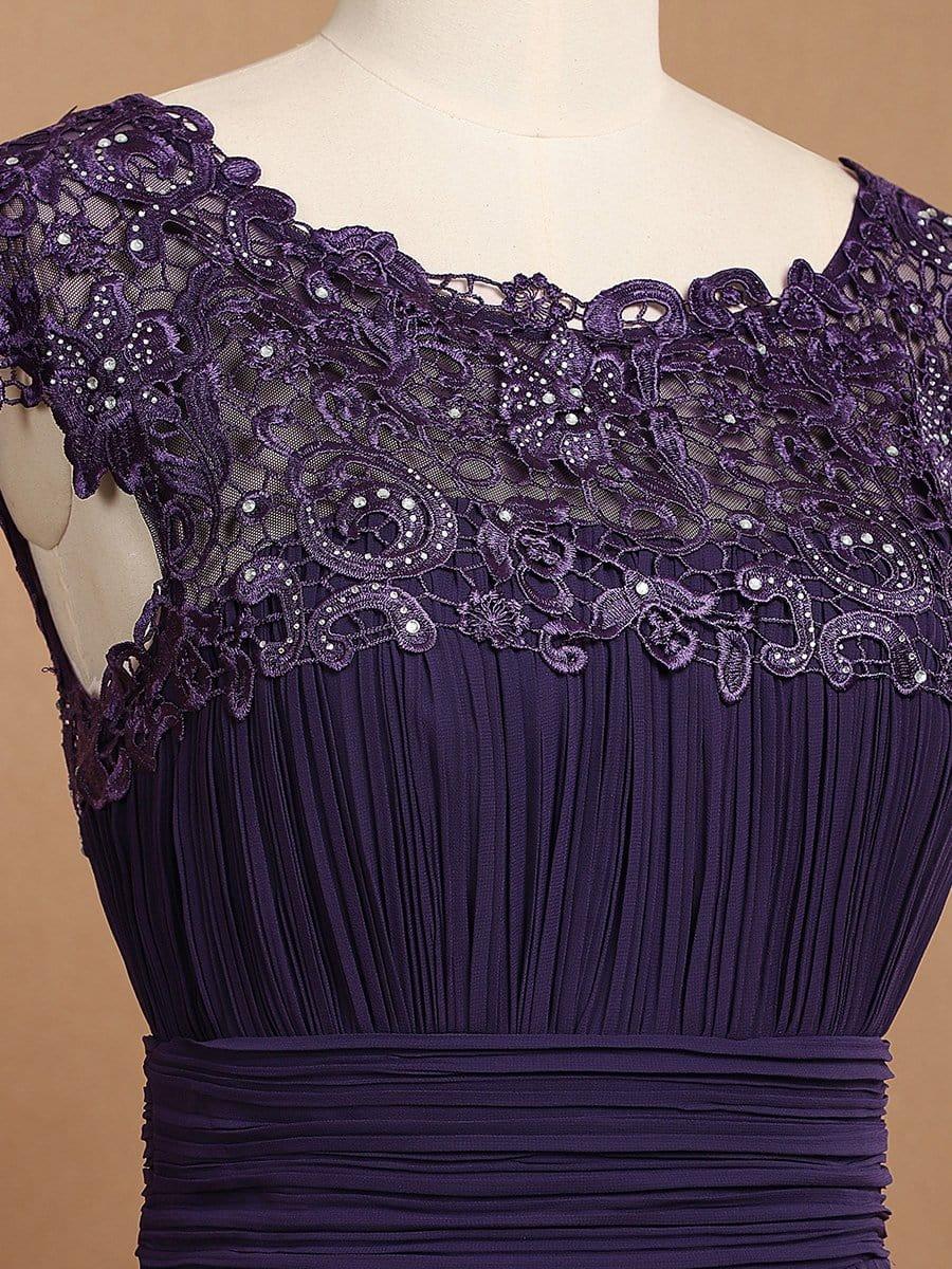 Elegant Maxi Long Lace Cap Sleeve Bridesmaid Dress(Final Sale) - Image 49
