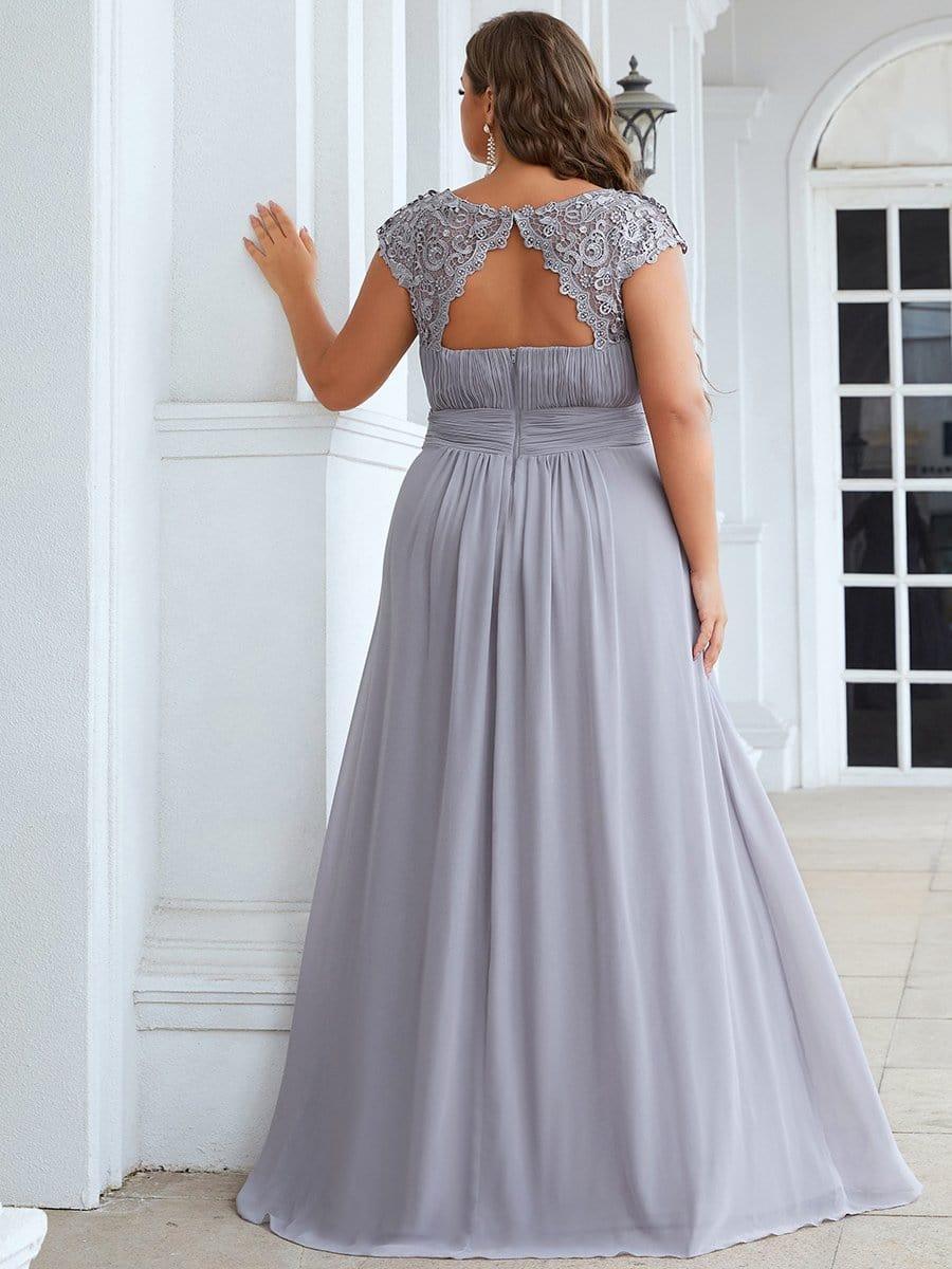 Elegant Maxi Long Lace Cap Sleeve Bridesmaid Dress(Final Sale) - Image 58