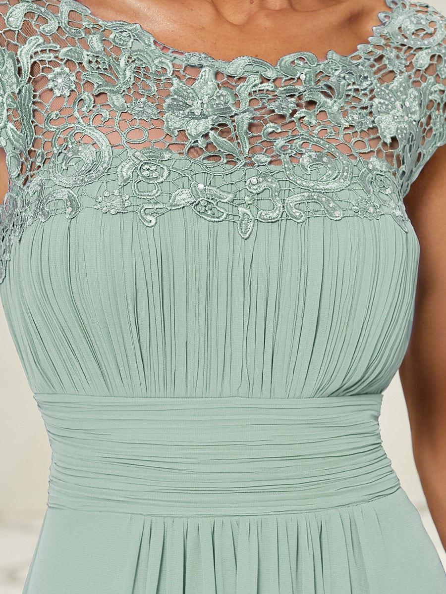 Elegant Maxi Long Lace Cap Sleeve Bridesmaid Dress(Final Sale) - Image 73