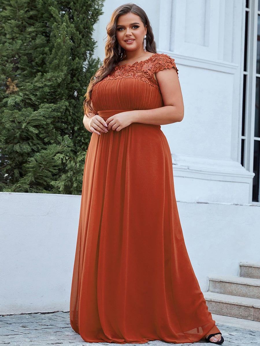 Elegant Maxi Long Lace Cap Sleeve Bridesmaid Dress(Final Sale) - Image 81