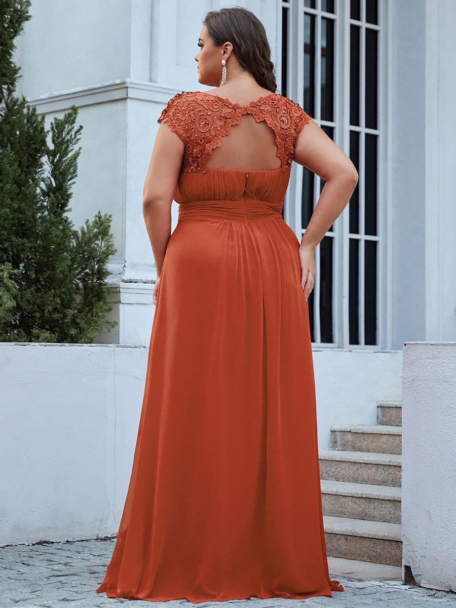 Elegant Maxi Long Lace Cap Sleeve Bridesmaid Dress(Final Sale) - Image 82