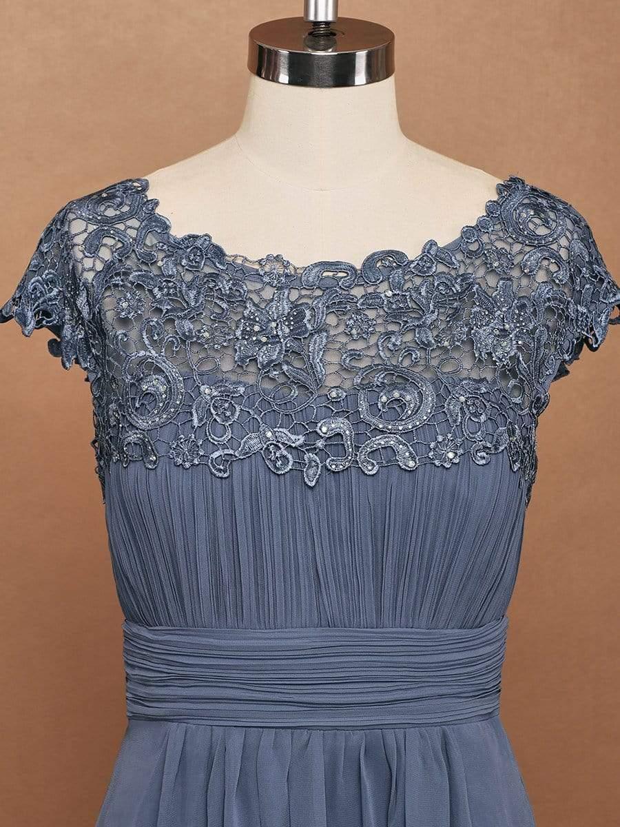 Elegant Maxi Long Lace Cap Sleeve Bridesmaid Dress(Final Sale) - Image 85