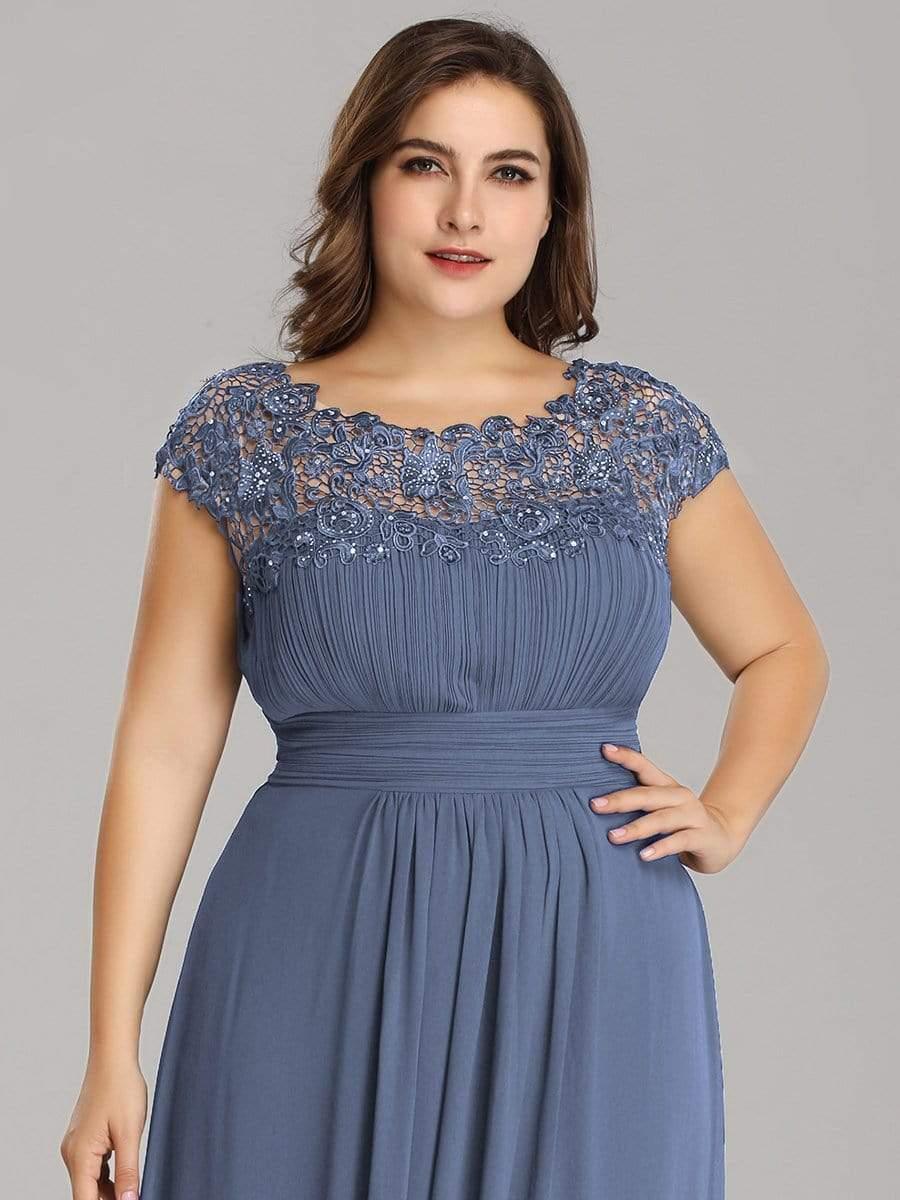 Elegant Maxi Long Lace Cap Sleeve Bridesmaid Dress(Final Sale) - Image 89