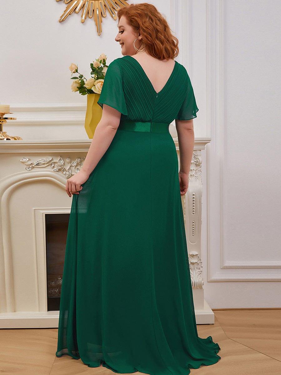 ever MONICA|Long Empire Waist Bridesmaid Dress with Short Flutter Sleeves - Image 15