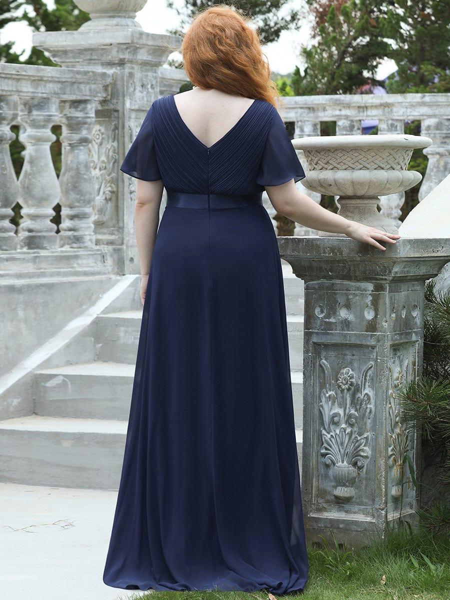 ever MONICA|Long Empire Waist Bridesmaid Dress with Short Flutter Sleeves - Image 43