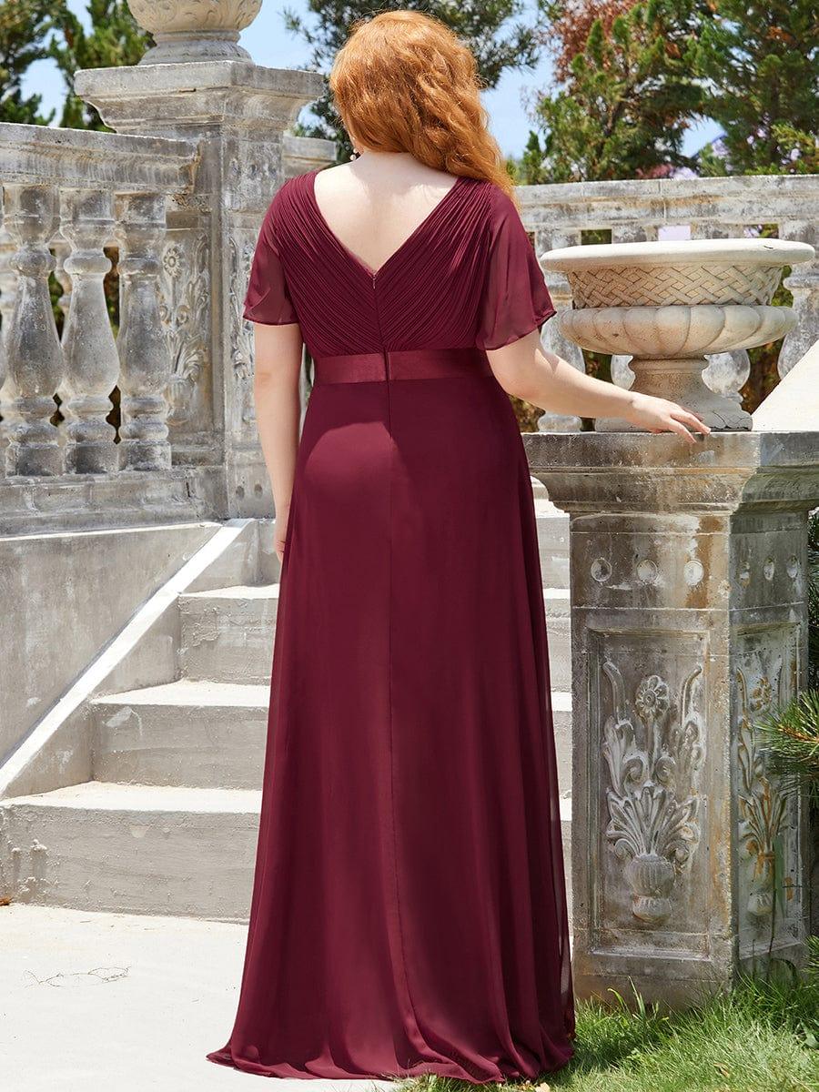 ever MONICA|Long Empire Waist Bridesmaid Dress with Short Flutter Sleeves - Image 52