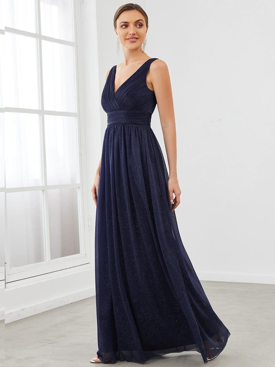ever STERLING|Maxi Double V Neck Floor Length Sparkly Wedding Guest Dress - Image 34