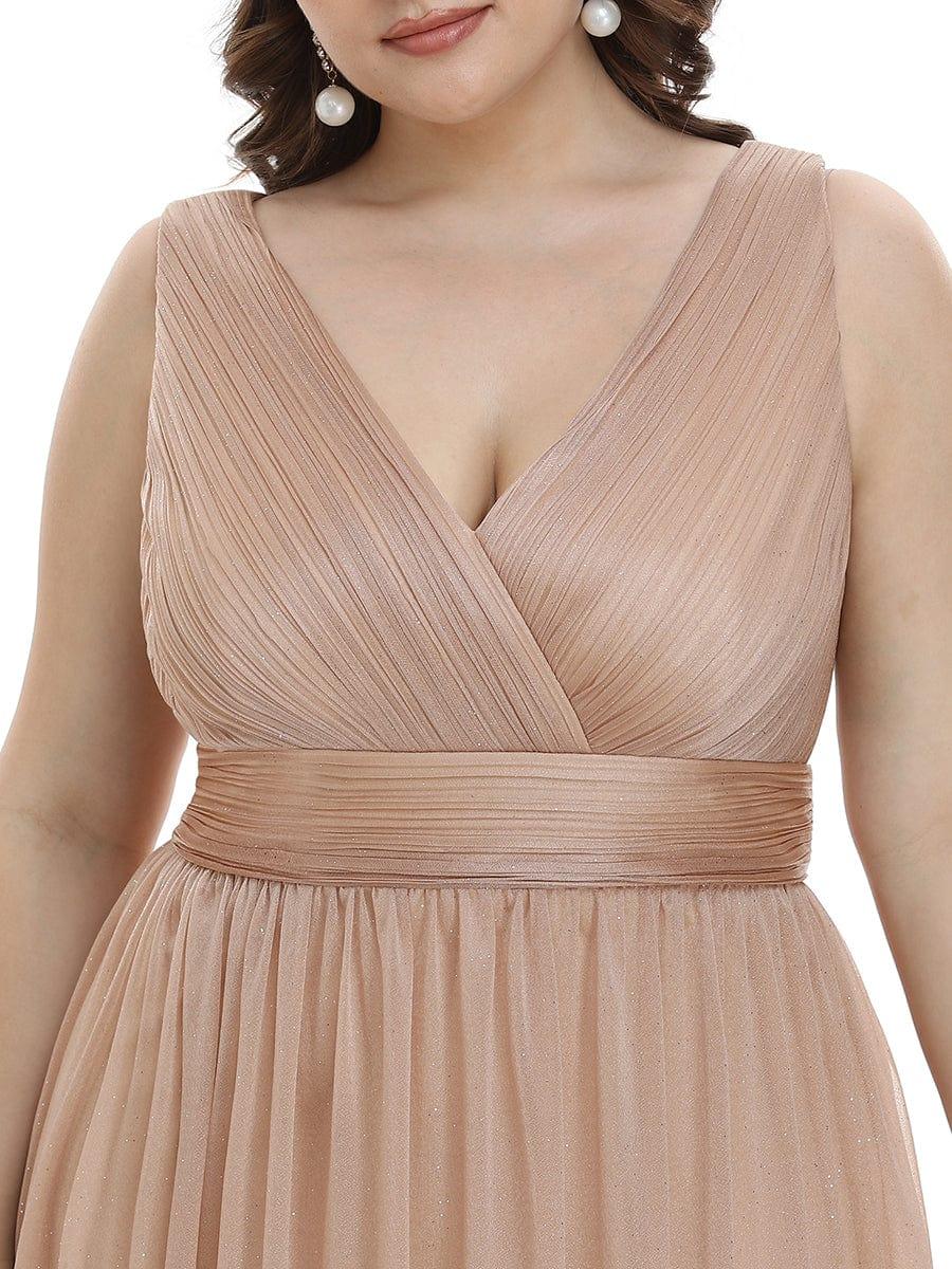 ever STERLING|Maxi Double V Neck Floor Length Sparkly Wedding Guest Dress - Image 9