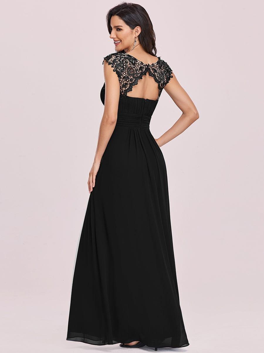 Flattering A-Line Chiffon Lace Evening Dress for Wedding with Cap Sleeve(Final Sale) - Image 59