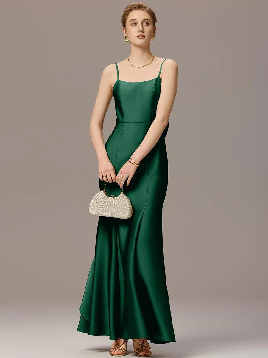 ever BELISSE|Designer Mermaid Bow Ruffled Satin Maxi Bridesmaid Dress - Image 12