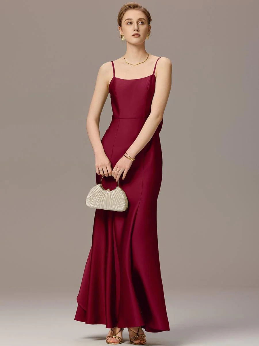 ever BELISSE|Designer Mermaid Bow Ruffled Satin Maxi Bridesmaid Dress - Image 18
