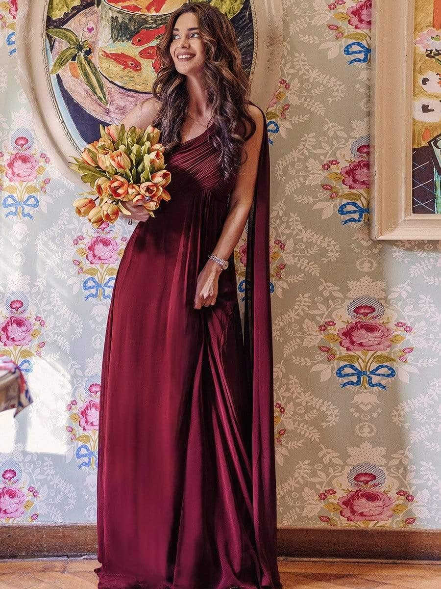 ever ANAYA|Maxi Long Chiffon One Shoulder Evening Dress for Women(Final Sale) - Image 19