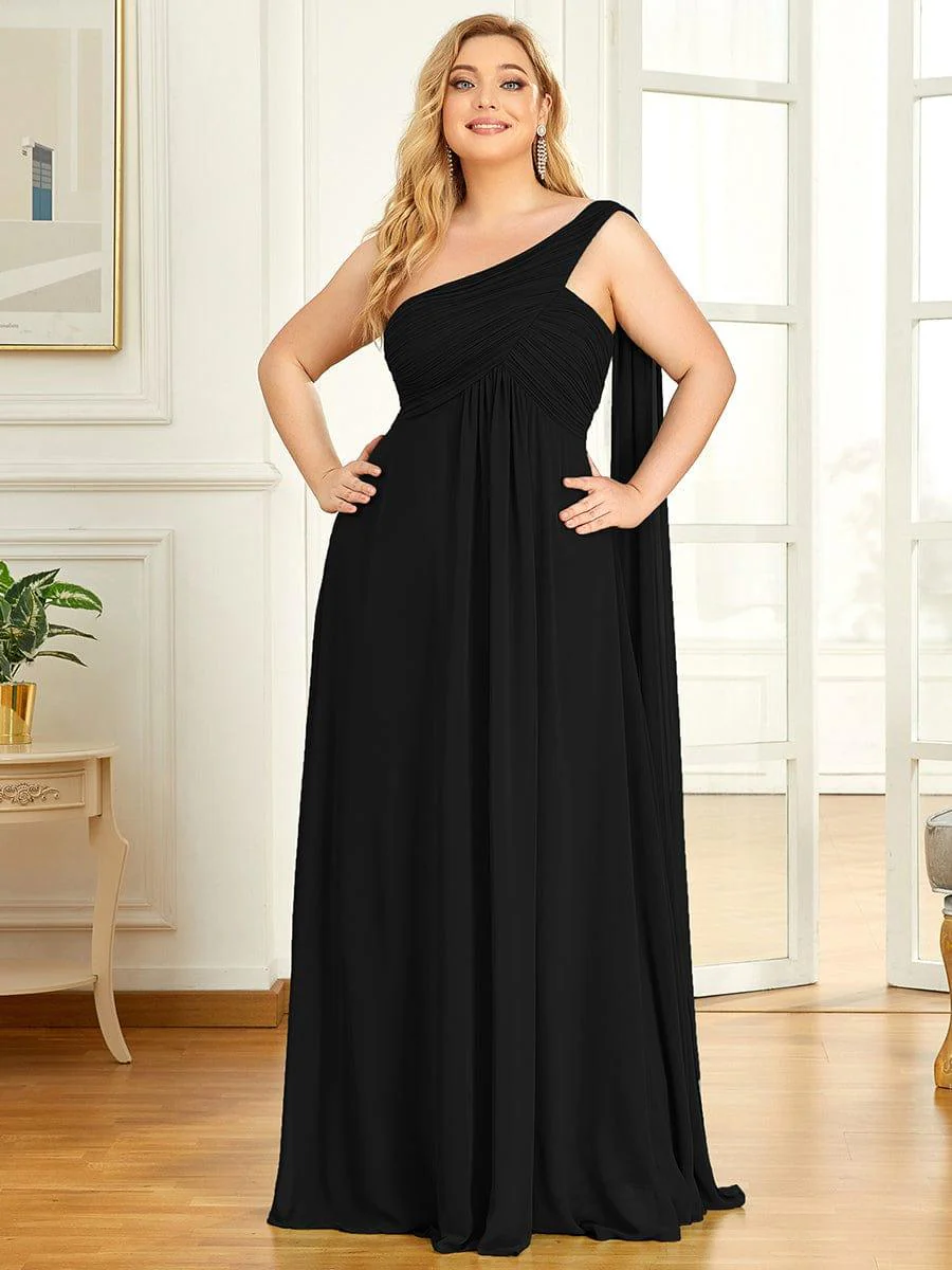 ever ANAYA|Maxi Long Chiffon One Shoulder Evening Dress for Women(Final Sale) - Image 7