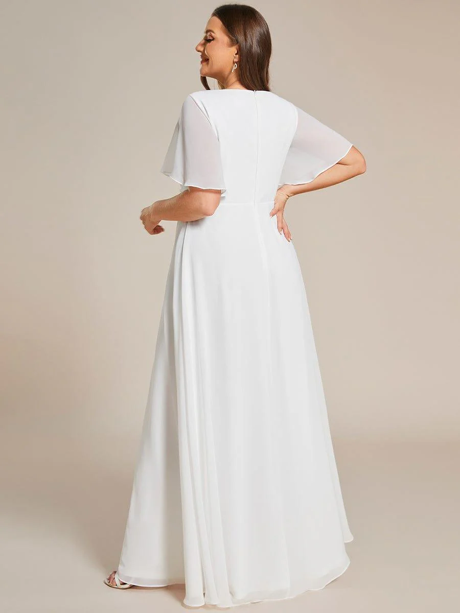 pretty IVYROSE|Plus Size Applique Short Sleeve A-Line Chiffon Evening Dress - Image 31