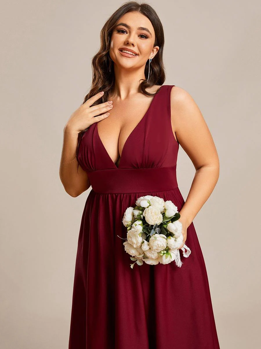 Plus Size Elegant High-Low Sleeveless Empire Waist Evening Dress(Final Sale) - Image 20