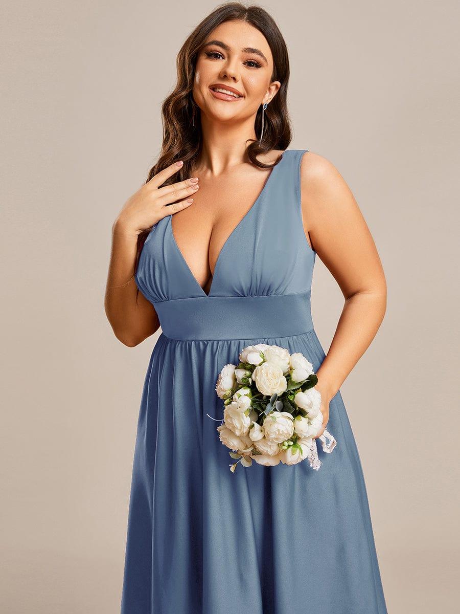 Plus Size Elegant High-Low Sleeveless Empire Waist Evening Dress(Final Sale) - Image 30