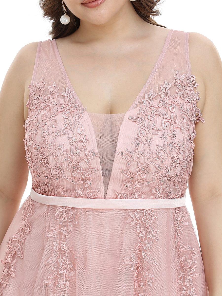 Plus Size Elegant Sleeveless Applique Flowy Tulle Evening Dress(Final Sale) - Image 25