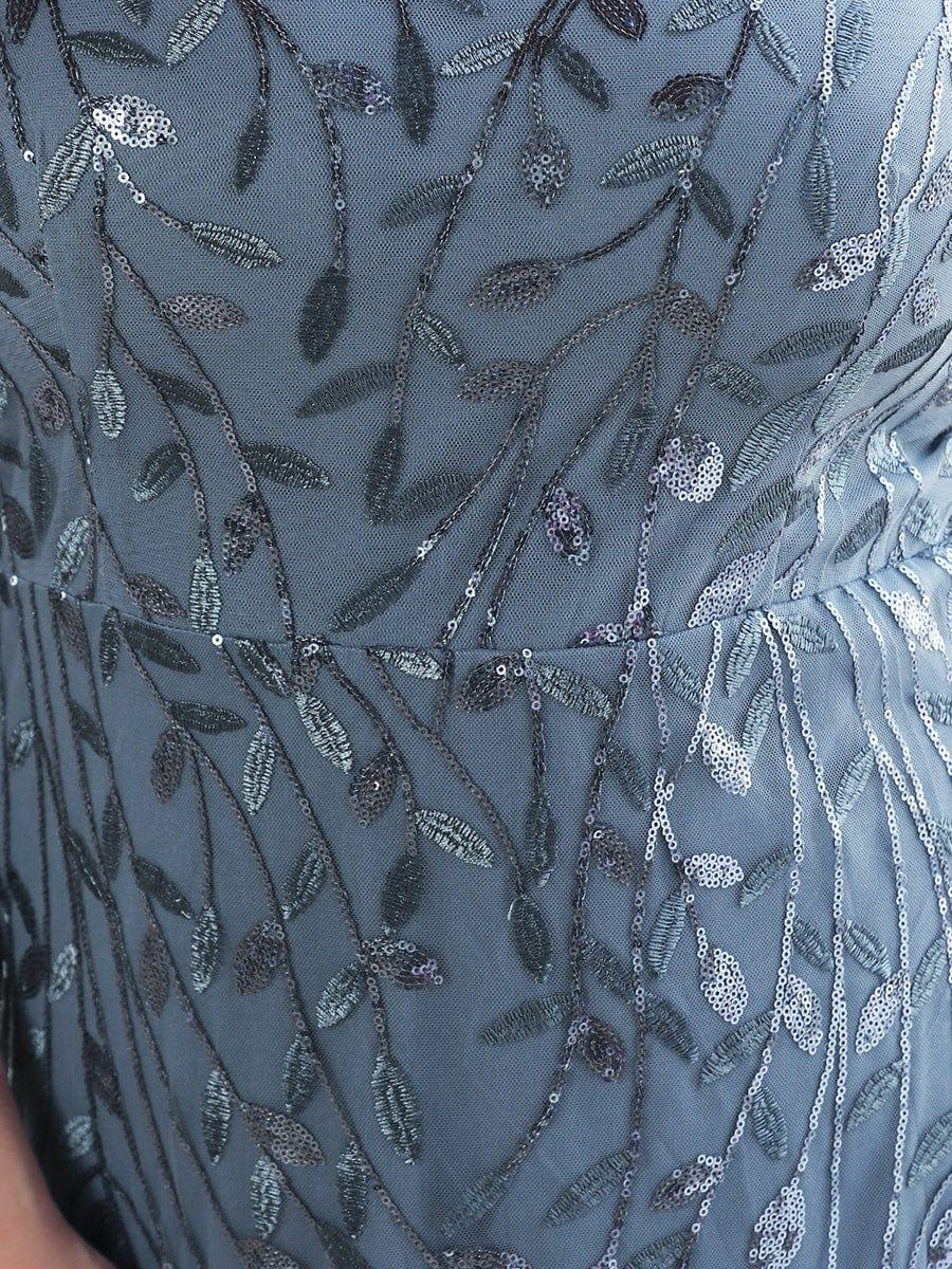 pretty JADEN|Plus Size Sequin Leaf Long Mermaid Tulle Prom Dress - Image 37