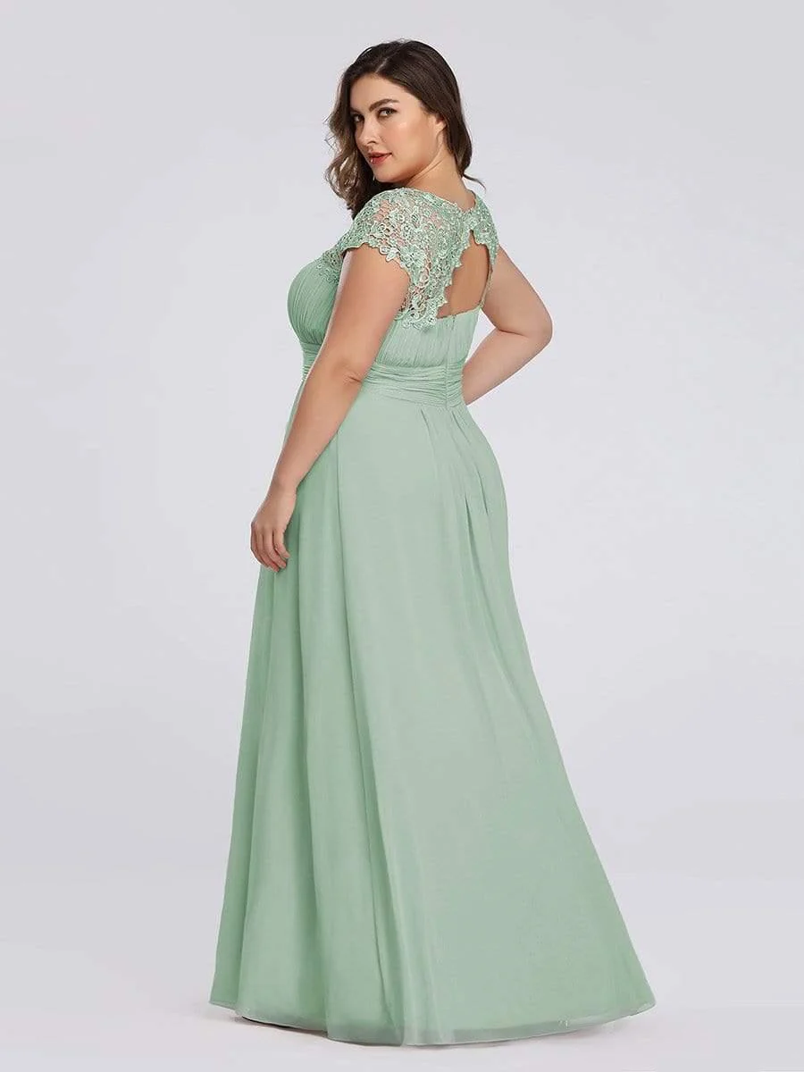 Plus Size Elegant Flattering Maxi Bridesmaid Dress(Final Sale) - Image 6