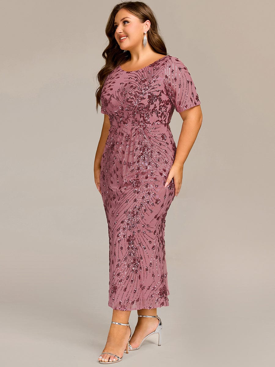 pretty HAYLEN|Plus Size Pleated Sequin Evening Dress - Image 10