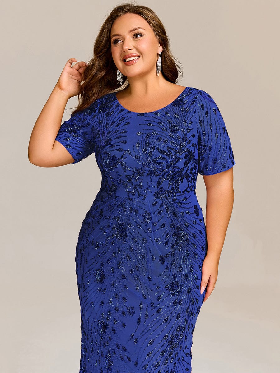pretty HAYLEN|Plus Size Pleated Sequin Evening Dress - Image 19