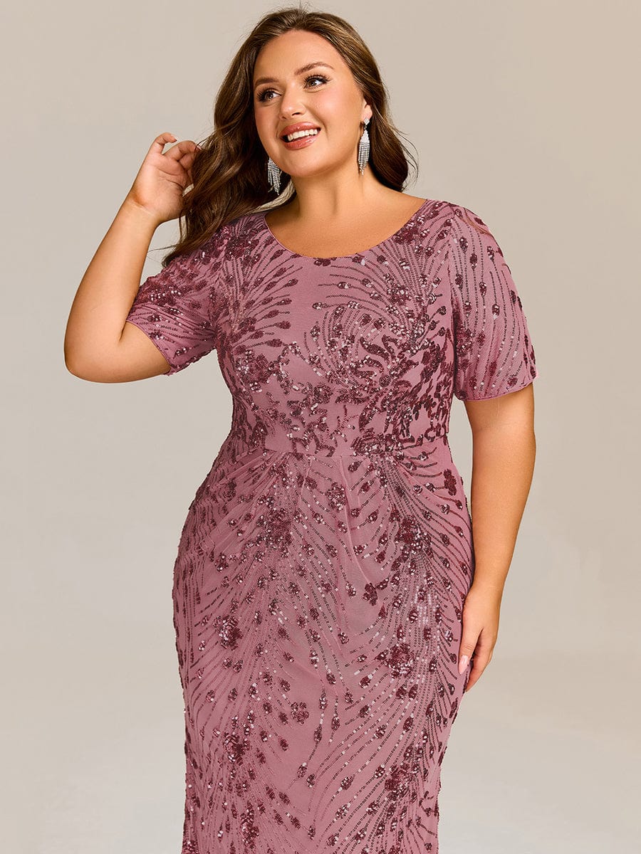 pretty HAYLEN|Plus Size Pleated Sequin Evening Dress - Image 24