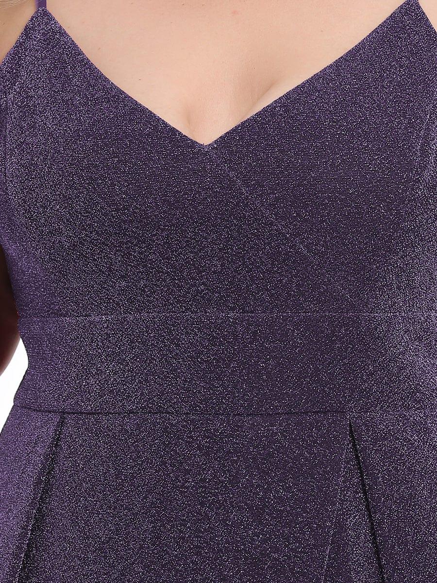 Plus Size Vintage V-neck Spaghetti Straps Glitter Maxi Evening Dress(Final Sale) - Image 18