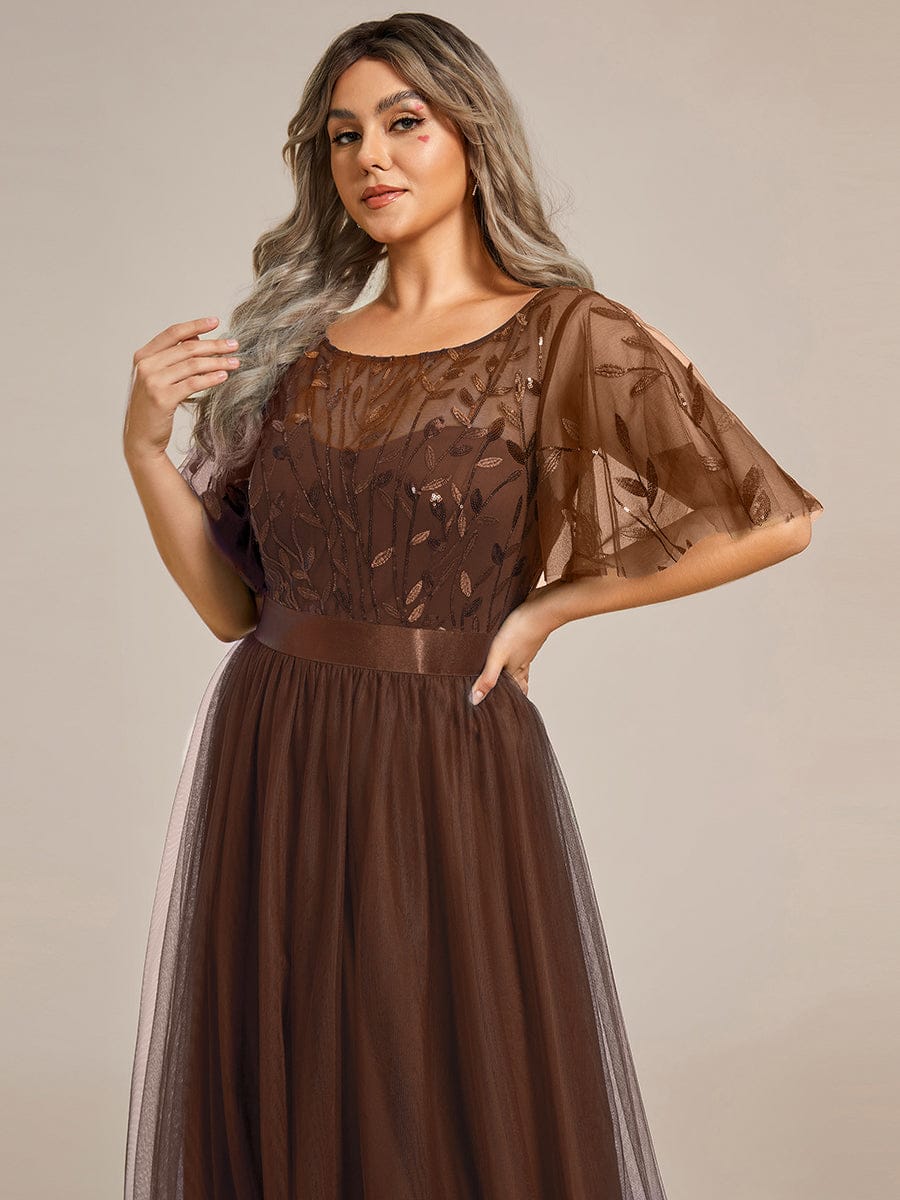 pretty SAPHIR|Plus Size Women's Embroidery Bridesmaid Dress with Short Sleeve - Image 115